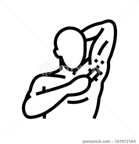 armpit hair removal male line icon vector illustration 107972564