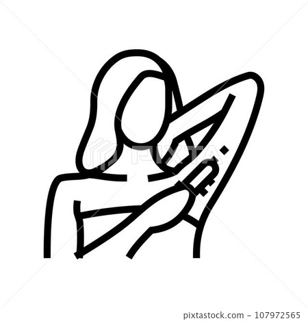 armpit hair removal female line icon vector illustration 107972565
