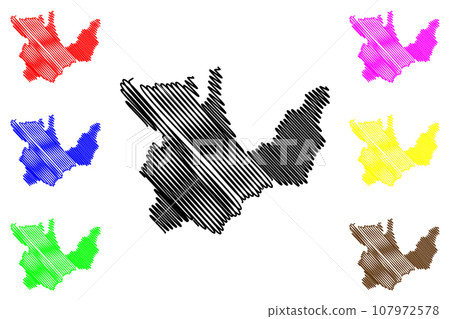 Department of Huanuco map vector Department of Huanuco map vector 107972578