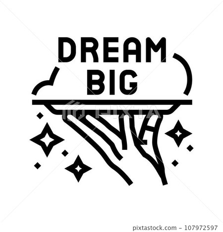 dream big succes challenge line icon vector illustration dream big succes challenge line icon vector illustration 107972597
