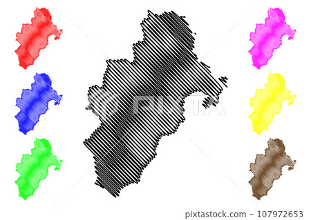 Department of Moquegua map vector 107972653