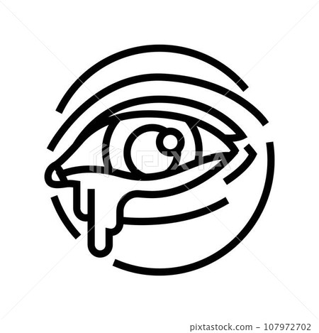 red or watery eyes disease symptom line icon vector illustration 107972702