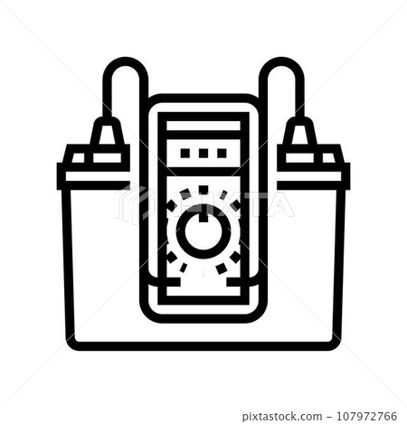 battery check car mechanic line icon vector illustration battery check car mechanic line icon vector illustration 107972766