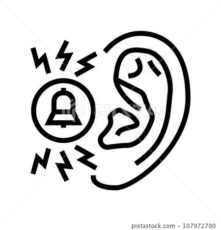 tinnitus relief audiologist doctor line icon vector illustration 107972780