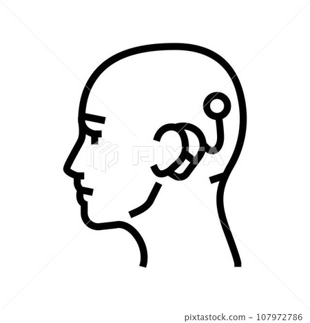 cochlear implant audiologist doctor line icon vector illustration cochlear implant audiologist doctor line icon vector illustration 107972786