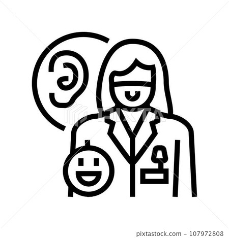 pediatric audiologist doctor line icon vector illustration pediatric audiologist doctor line icon vector illustration 107972808