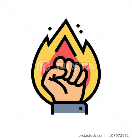 motivation fire succes challenge color icon vector illustration motivation fire succes challenge color icon vector illustration 107972981