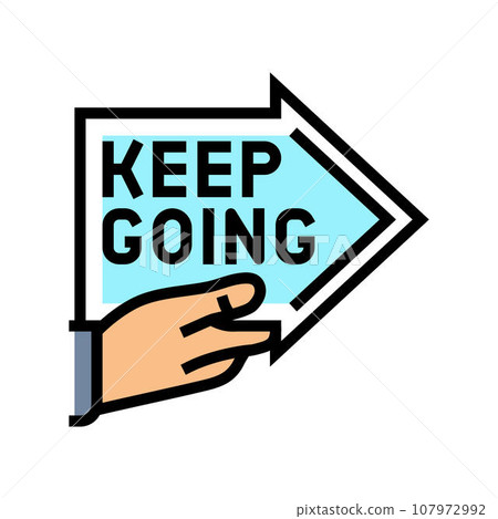 keep going arrow succes challenge color icon vector illustration 107972992