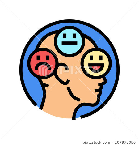 changes mood behavior disease symptom color icon vector illustration 107973096
