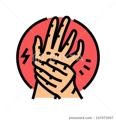 numbness tingling disease symptom color icon vector illustration numbness tingling disease symptom color icon vector illustration 107973097