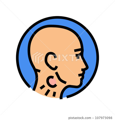swollen tender glands disease symptom color icon vector illustration swollen tender glands disease symptom color icon vector illustration 107973098
