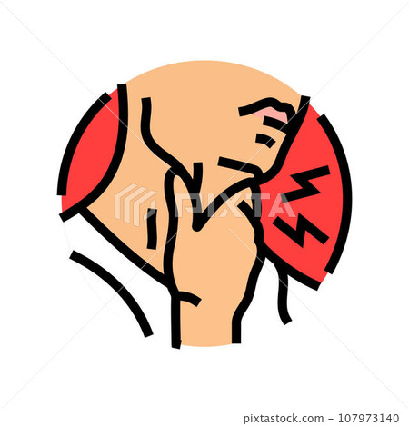 sore throat hoarseness disease symptom color icon vector illustration 107973140