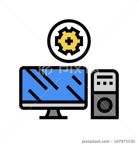 computer maintenance repair color icon vector illustration 107973150