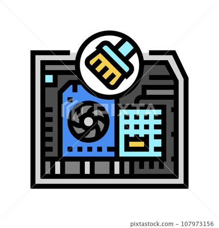 pc cleaning repair computer color icon vector illustration 107973156