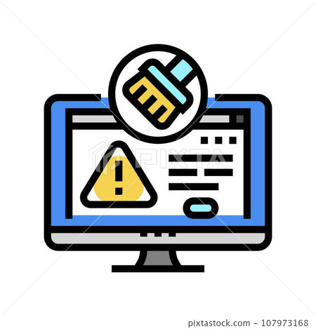 virus removal repair computer color icon vector illustration virus removal repair computer color icon vector illustration 107973168