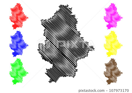 Donetsk Oblast map vector 107973170