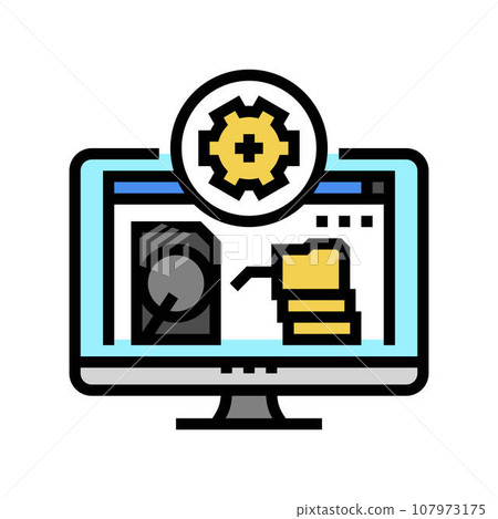 data recovery repair computer color icon vector illustration data recovery repair computer color icon vector illustration 107973175