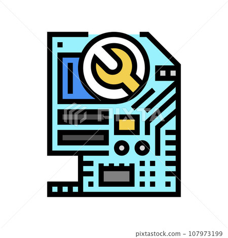 motherboard repair computer color icon vector illustration motherboard repair computer color icon vector illustration 107973199
