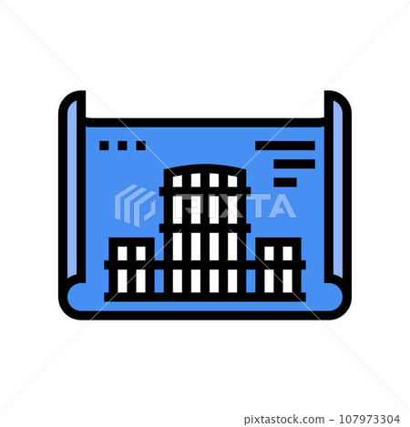 blueprint creation architectural drafter color icon vector illustration 107973304