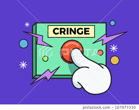 pushing the cringe button. Isolated Vector Illustration pushing the cringe button. Isolated Vector Illustration 107973330