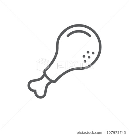 Chicken leg icon in flat style. Fast food menu vector illustration on isolated background. Drumstick sign business concept. 107973743