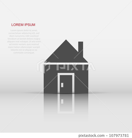 Building icon in flat style. Home vector illustration on white isolated background. House business concept. 107973781