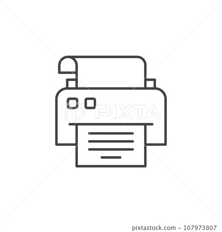 Printer icon in flat style. Office machine vector illustration on isolated background. Printout sign business concept. 107973807