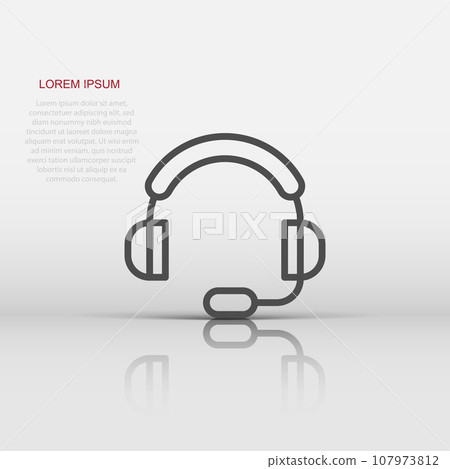 Helpdesk icon in flat style. Headphone vector illustration on white isolated background. Chat operator business concept. 107973812