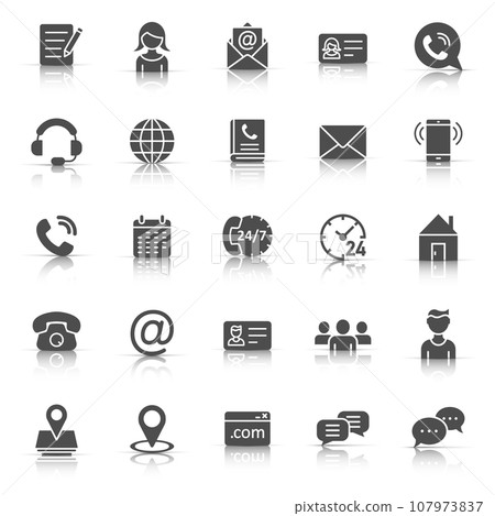 Contact icon set in flat style. Phone communication vector illustration on white isolated background. Website equipment business concept. Contact icon set in flat style. Phone communication vector illustration on white isolated background. Website equipment business concept. 107973837