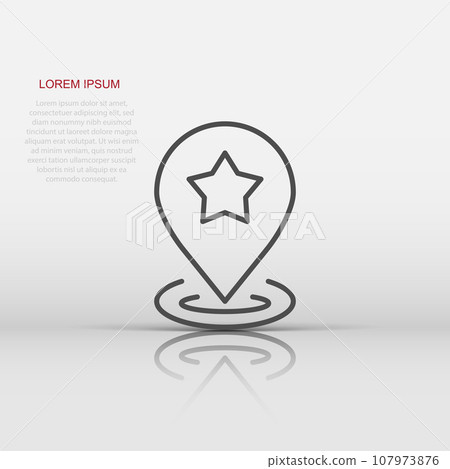Map pin icon in flat style. gps navigation vector illustration on white isolated background. Locate position business concept. Map pin icon in flat style. gps navigation vector illustration on white isolated background. Locate position business concept. 107973876