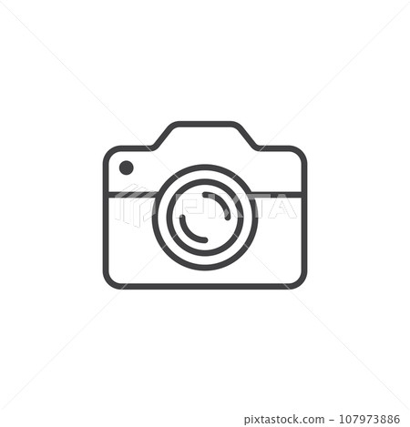 Camera icon in flat style. Photography vector illustration on isolated background. Photo sign business concept. Camera icon in flat style. Photography vector illustration on isolated background. Photo sign business concept. 107973886