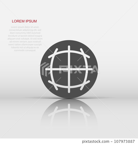 Earth planet icon in flat style. Globe geographic vector illustration on white isolated background. Global communication business concept. Earth planet icon in flat style. Globe geographic vector illustration on white isolated background. Global communication business concept. 107973887