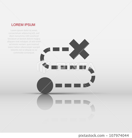Map pin icon in flat style. gps navigation vector illustration on white isolated background. Locate position business concept. 107974044