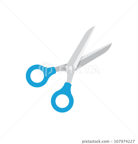 Scissor icon in flat style. Cutting hair equipment vector illustration on isolated background. Hairdressing sign business concept. 107974227