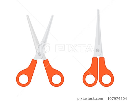 Scissor icon in flat style. Cutting hair equipment vector illustration on isolated background. Hairdressing sign business concept. Scissor icon in flat style. Cutting hair equipment vector illustration on isolated background. Hairdressing sign business concept. 107974304