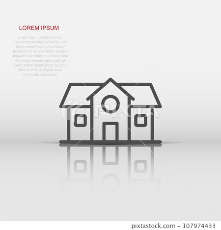Building icon in flat style. Home vector illustration on white isolated background. House business concept. 107974433