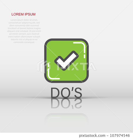 Do sign icon in comic style. Like vector cartoon illustration. Approved business concept splash effect. 107974546