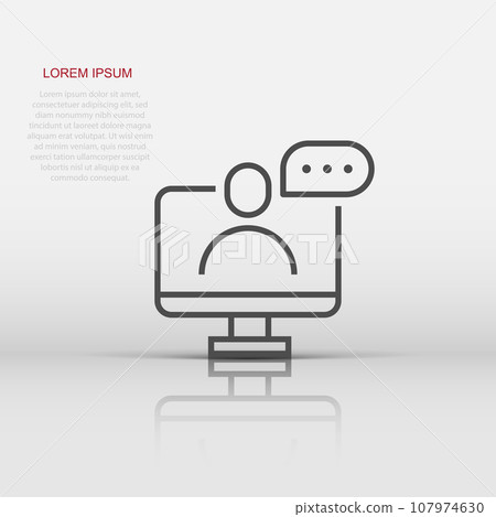 Live webinar icon in flat style. Online training vector illustration on isolated background. Conference stream sign business concept. Live webinar icon in flat style. Online training vector illustration on isolated background. Conference stream sign business concept. 107974630