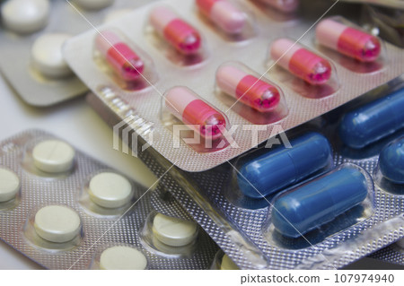 Many tablets and capsules - protection during quarantine, coronavirus, covid19 Many tablets and capsules - protection during quarantine, coronavirus, covid19 107974940