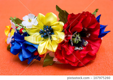 Hairpin of satin ribbons multicolored - crafts, decoration 107975260