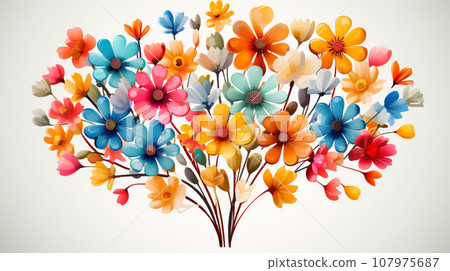 Colorful flower on background Colorful flower on background 107975687