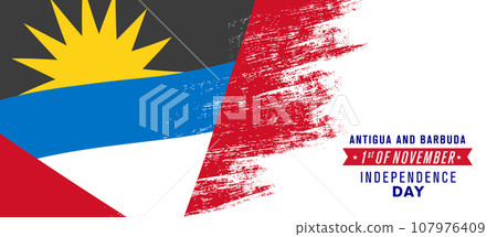 Antigua and Barbuda happy independence day greeting card, banner vector illustration 107976409