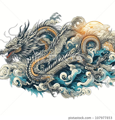 龍材質透明龍龍新年賀卡 龍材質透明龍龍新年賀卡 107977853