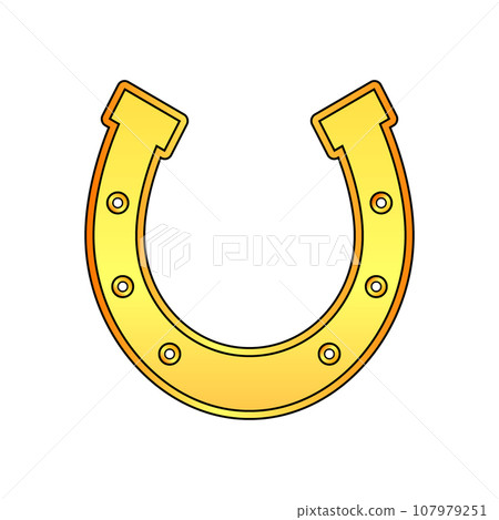 Horseshoe icon on white. 107979251