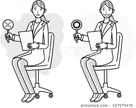 Illustration set of female doctor examining 107979476