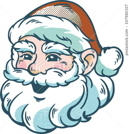 Santa Claus treatment icon decoration person male face Christmas December senior illustration material 107980107