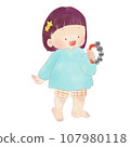 一個女孩彈鈴的插圖 107980118