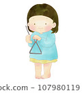 一個女孩玩三角遊戲的插圖 107980119