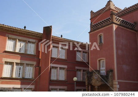 School near Park Guell, Barcelona, Spain 107980244