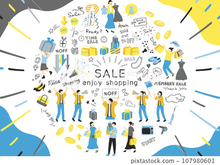 Illustration material collection that is easy to use for sale 107980601